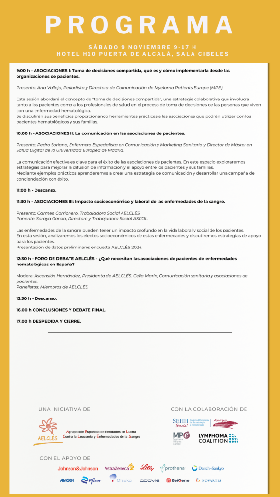 Agenda sábado 9 de noviembre 2024